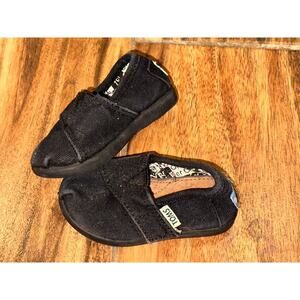 TOMS black Sneakers Toddler Size 3 Tiny Toms Hook & Loop Slip On Shoes